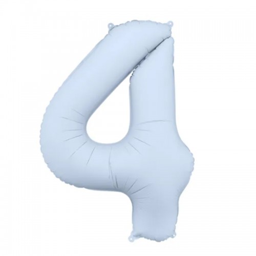 Balão Número 4 Azul Bebé